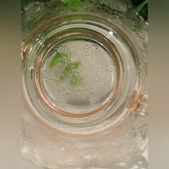 Hazel Atlas Glass FLORENTINE No.1 Poppy Pink 2-Handled Ruffled Nut Dish - Picture 14 of 16